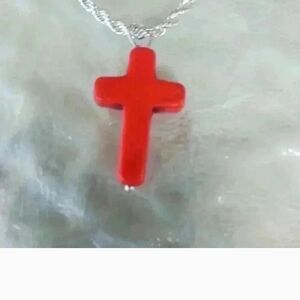 Red Cross Pendant Necklace